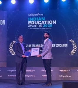 ED-Tech Education Congress, Bengaluru collecting award Rishabh lalwani director of verificient