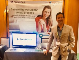 Remotedesk showcases at LegalSEC 2019. Remotedesk secure the documents review process monitor your remote eDiscovery workforce with remotedesk